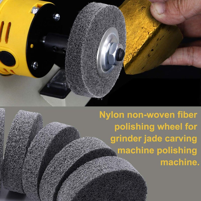CBRIGHT 5pcs 3 Inch Fiber Buffing Wheel, Deburring Wheels Quick Changed Replacement Buffing Pad for Bench Buffer/Bench Grinder Machine Polishing Stainless Steel, etc. - Image 3